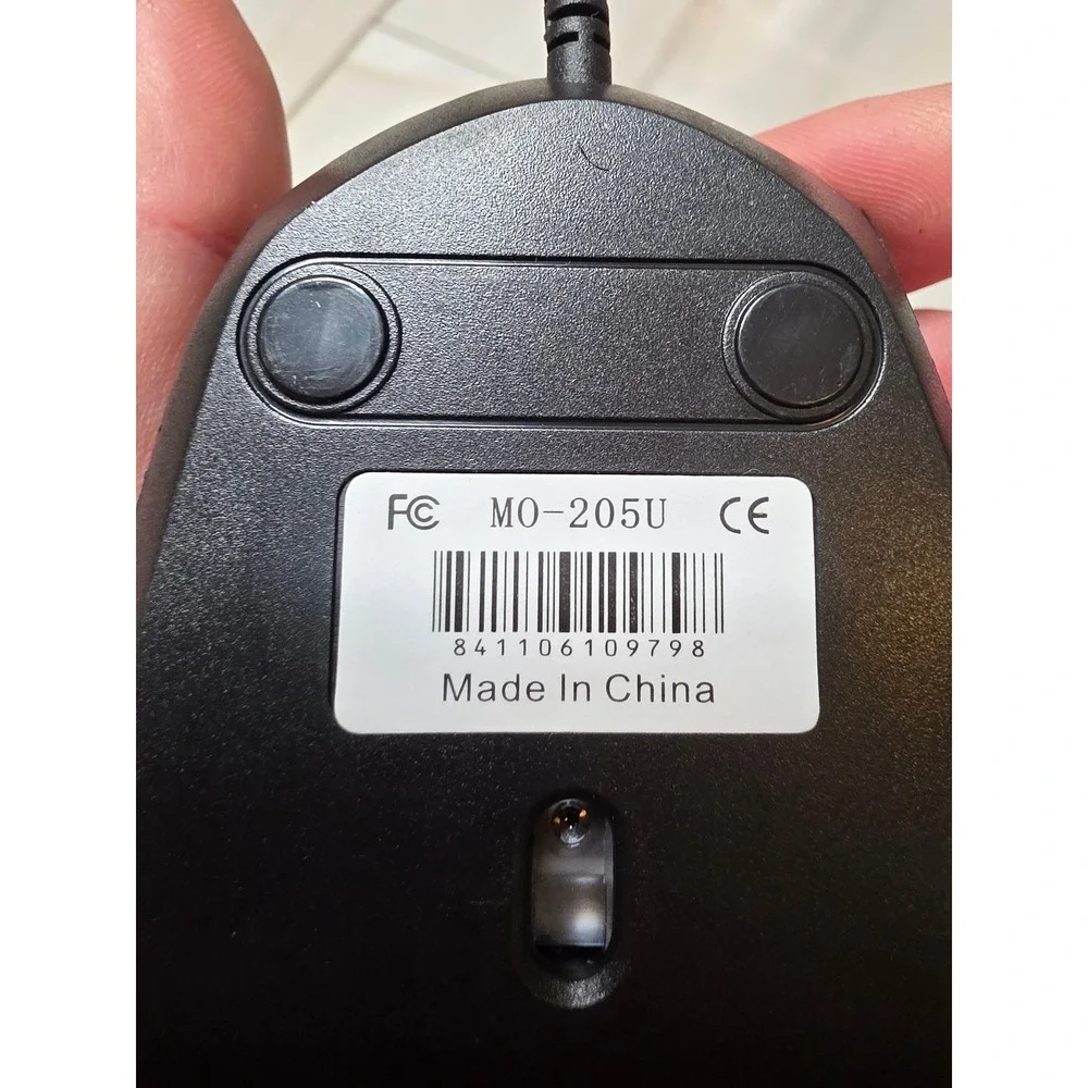Black Wired Optical USB Computer Mouse Ergonomic Textured Grip MO-205U F3‎